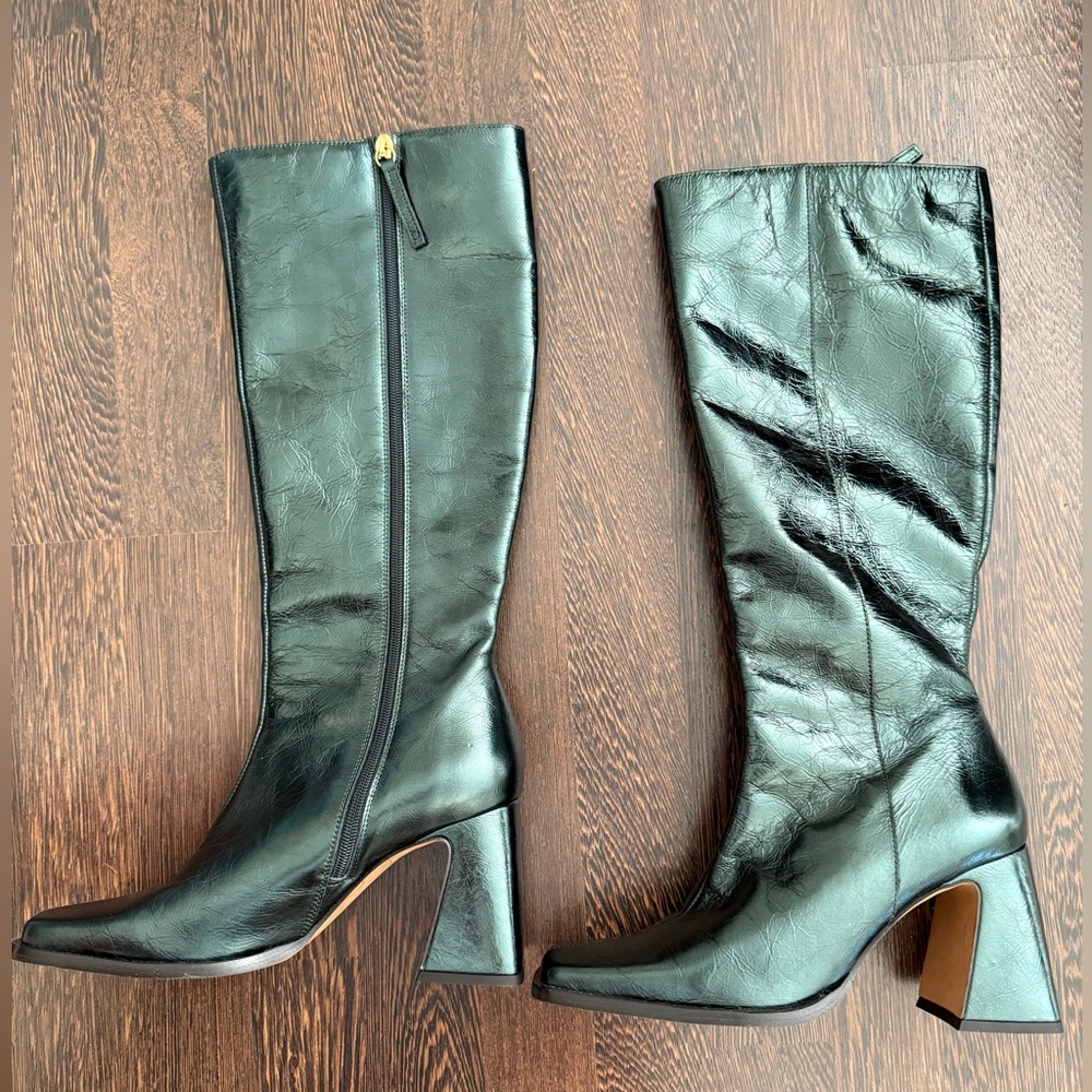 Ana Palma Knee High Green Heeled Boots Eu 40 View 3